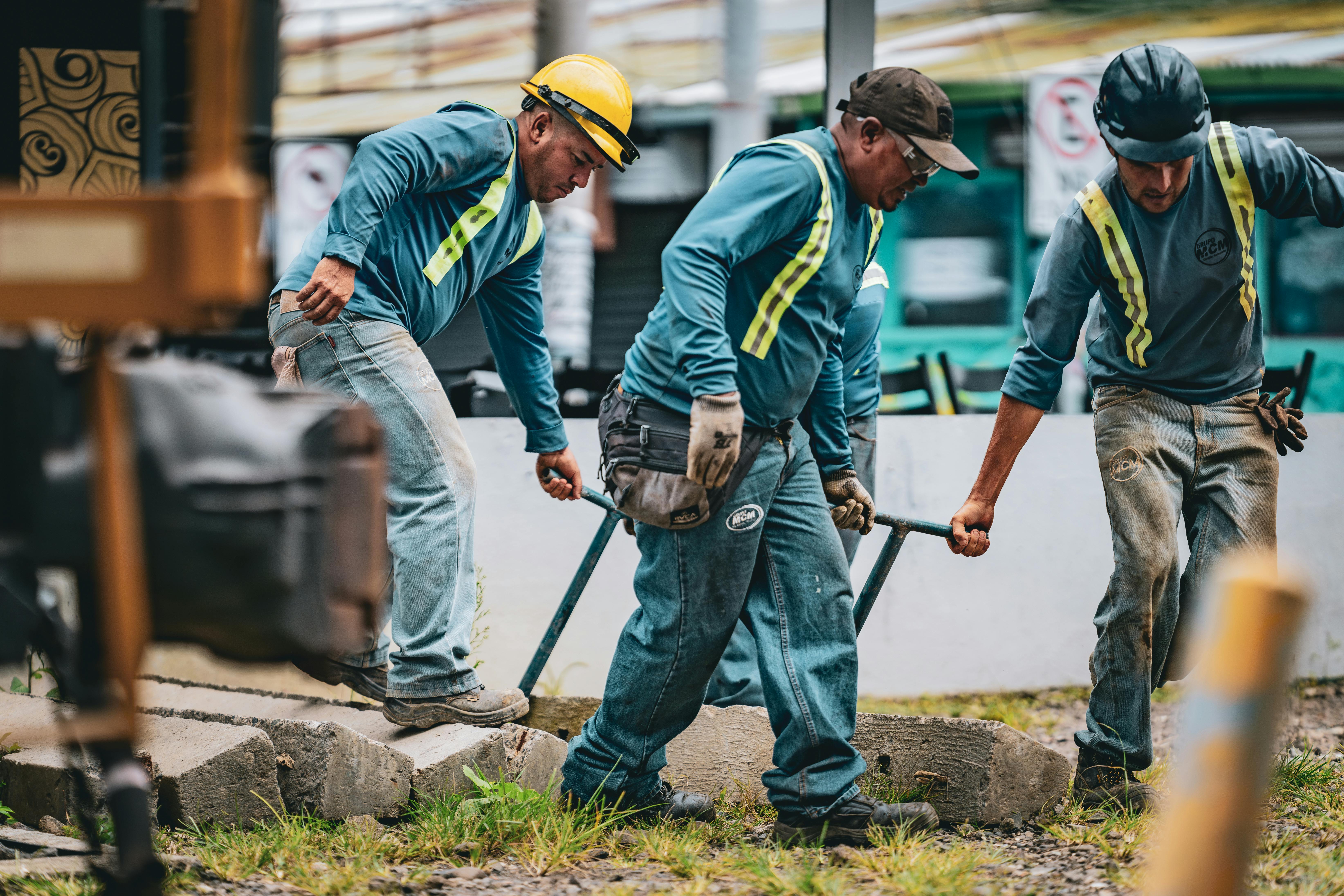 Construction workers on a site